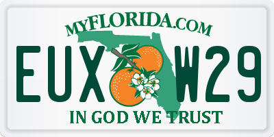 FL license plate EUXW29