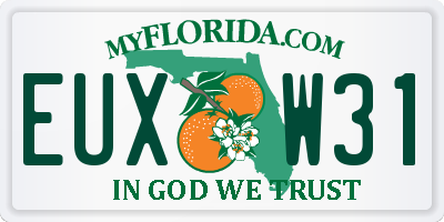 FL license plate EUXW31