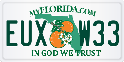 FL license plate EUXW33