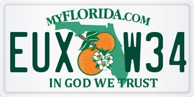 FL license plate EUXW34