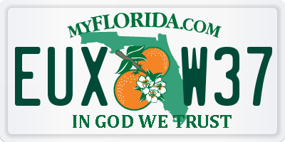 FL license plate EUXW37