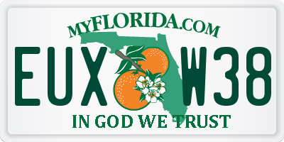 FL license plate EUXW38