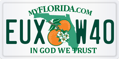 FL license plate EUXW40
