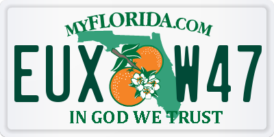 FL license plate EUXW47