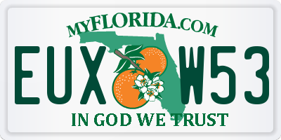 FL license plate EUXW53