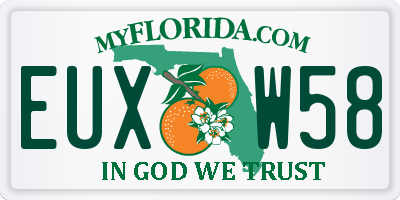 FL license plate EUXW58