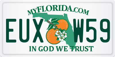 FL license plate EUXW59