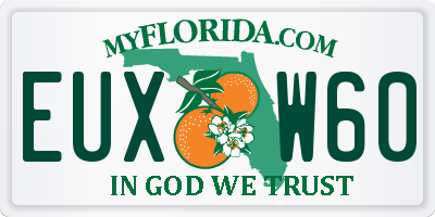FL license plate EUXW60