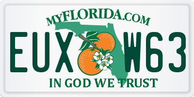 FL license plate EUXW63