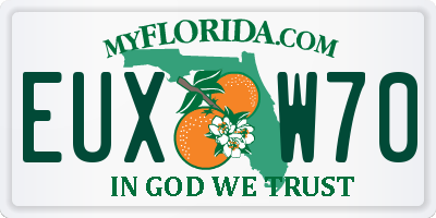 FL license plate EUXW70