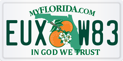 FL license plate EUXW83
