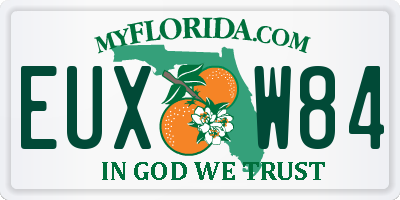 FL license plate EUXW84