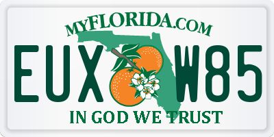 FL license plate EUXW85