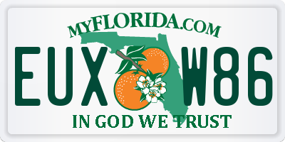 FL license plate EUXW86