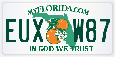 FL license plate EUXW87