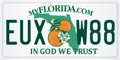 FL license plate EUXW88