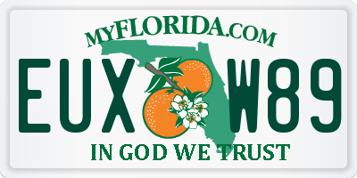 FL license plate EUXW89