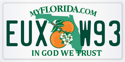 FL license plate EUXW93