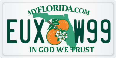 FL license plate EUXW99