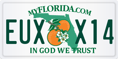 FL license plate EUXX14
