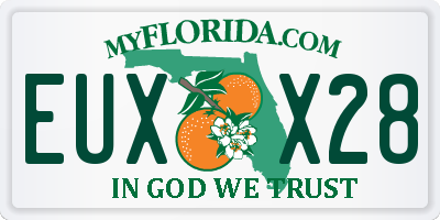 FL license plate EUXX28
