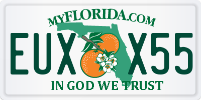 FL license plate EUXX55