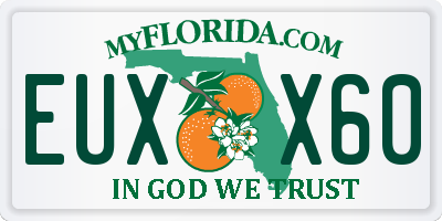 FL license plate EUXX60