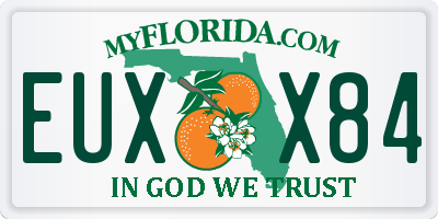 FL license plate EUXX84