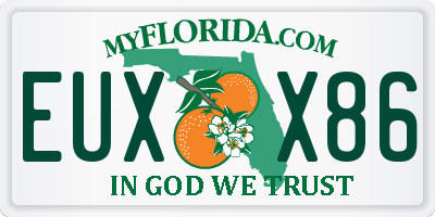 FL license plate EUXX86
