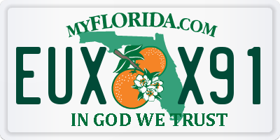 FL license plate EUXX91