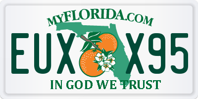 FL license plate EUXX95