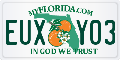 FL license plate EUXY03