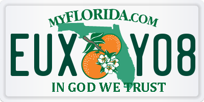 FL license plate EUXY08