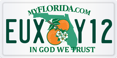 FL license plate EUXY12