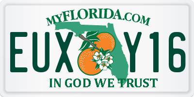 FL license plate EUXY16