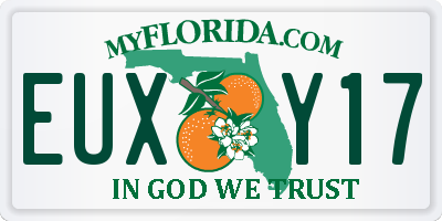 FL license plate EUXY17