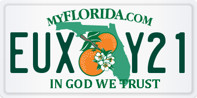 FL license plate EUXY21