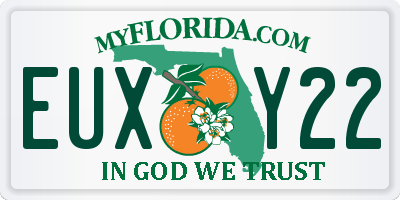 FL license plate EUXY22