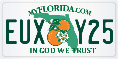 FL license plate EUXY25
