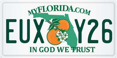 FL license plate EUXY26