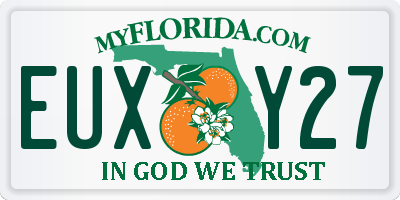 FL license plate EUXY27