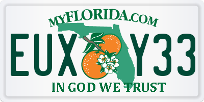 FL license plate EUXY33