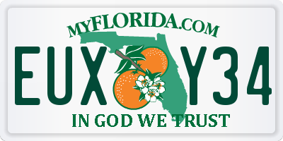 FL license plate EUXY34