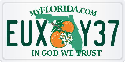 FL license plate EUXY37