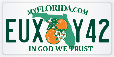 FL license plate EUXY42