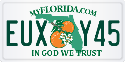 FL license plate EUXY45