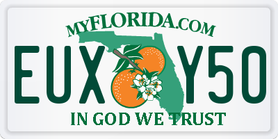FL license plate EUXY50