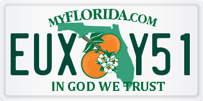 FL license plate EUXY51