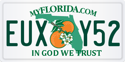 FL license plate EUXY52