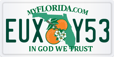 FL license plate EUXY53
